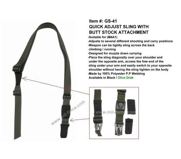 MIL-FORCE ミルフォース Ｍ4A1 スリング（オリーブ） GS-41-OD