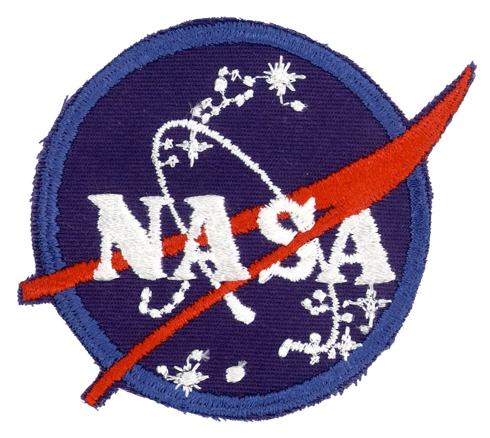 NASA ヴィンテージ刺繍パッチ NASAエンブレム ベルクロ付き/ベルクロパッチ