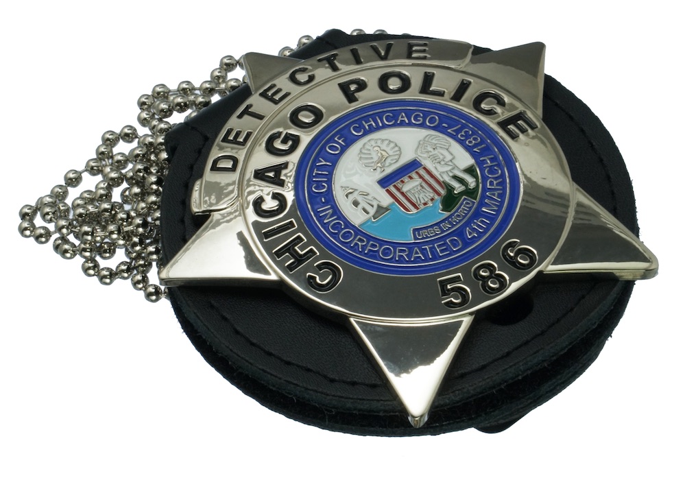 CHICAGO POLICE シカゴ警察 DETECTIVE No. 586 ホルダー付レプリカバッジ