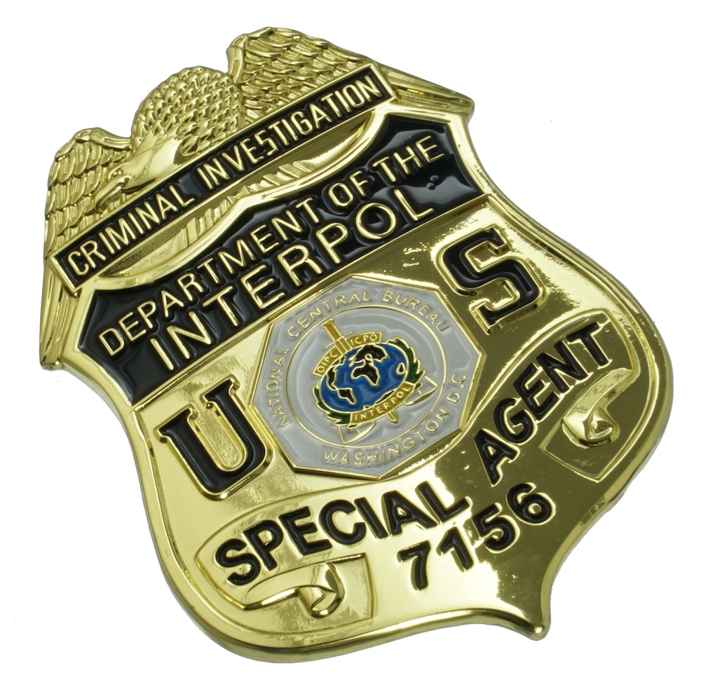 US インターポール レプリカバッジ INTERPOL SPECIAL AGENT No.7156