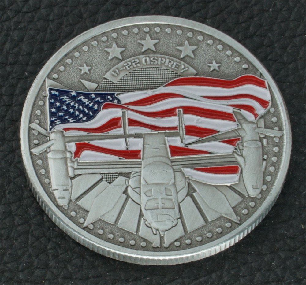  U.S.チャレンジコイン 1066 / 戦闘機 V-22 オスプレイ 記念メダル 直径40mm サイズ