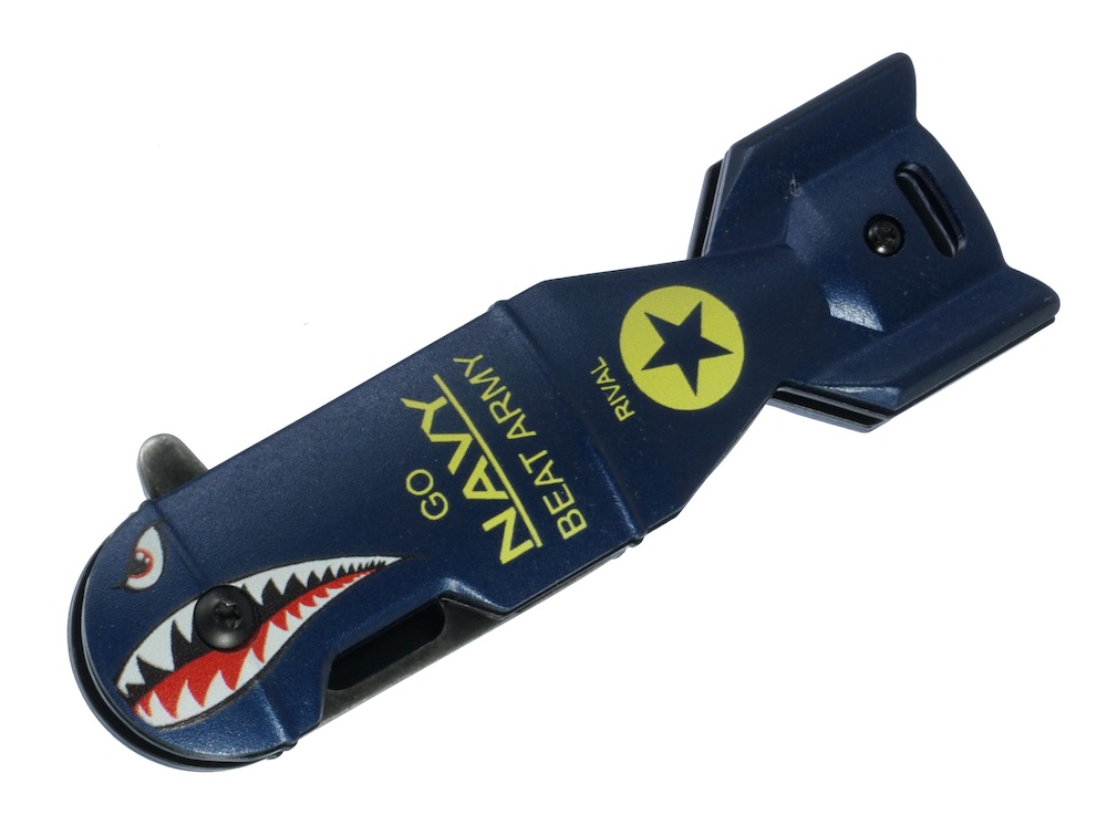 TAC FORCE シャークボムナイフ NAVY  Shark Bomb Knife /フォールディングナイフ ストレート刃