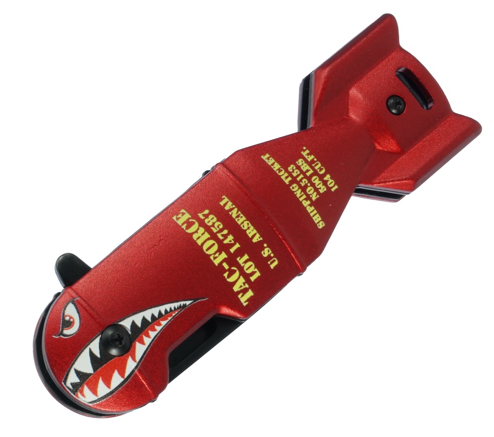 TAC FORCE シャークボムナイフ Red  Shark Bomb Knife /フォールディングナイフ ストレート刃